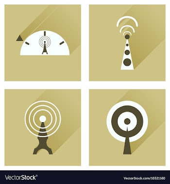 Concept of flat icons with long shadow Wi fi modem vector image