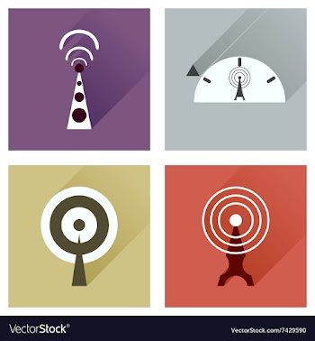 Concept of flat icons with long shadow Wi fi modem vector image