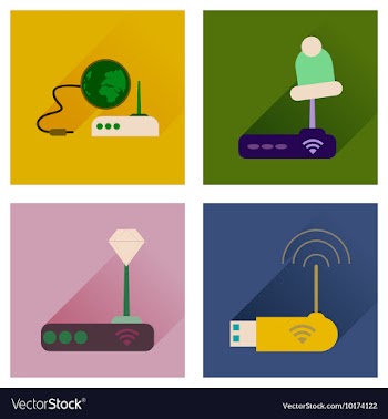 Concept of flat icons with long shadow Wi-Fi vector image