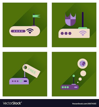 Concept of flat icons with long shadow Wi-Fi vector image