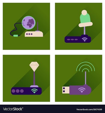 Concept of flat icons with long shadow Wi-Fi vector image