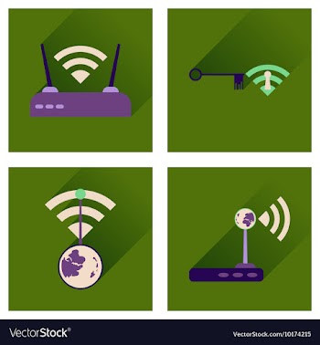 Concept of flat icons with long shadow Wi-Fi vector image