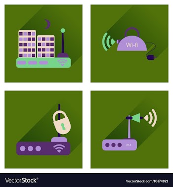 Concept of flat icons with long shadow Wi-Fi vector image