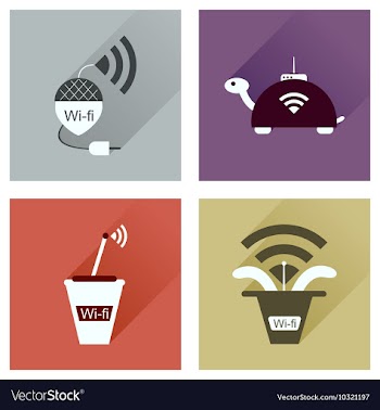 Concept of flat icons with long shadow Wi-Fi vector image