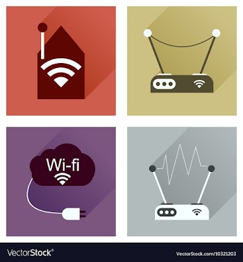 Concept of flat icons with long shadow Wi-Fi vector image