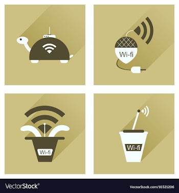 Concept of flat icons with long shadow Wi-Fi vector image