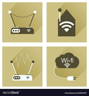Concept of flat icons with long shadow Wi-Fi vector image