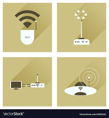 Concept of flat icons with long shadow Wi-Fi vector image