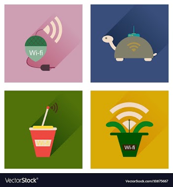 Concept of flat icons with long shadow Wi-Fi vector image