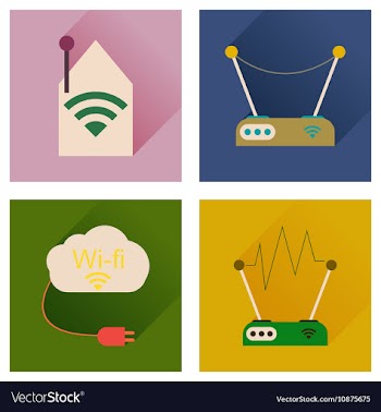 Concept of flat icons with long shadow Wi-Fi vector image