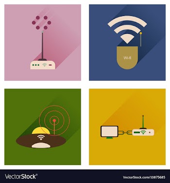 Concept of flat icons with long shadow Wi-Fi vector image
