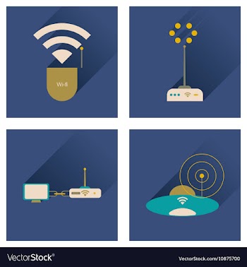 Concept of flat icons with long shadow Wi-Fi vector image