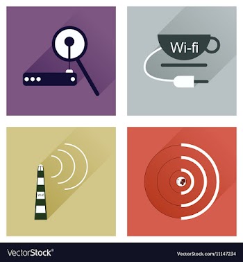 Concept of flat icons with long shadow Wi-Fi vector image