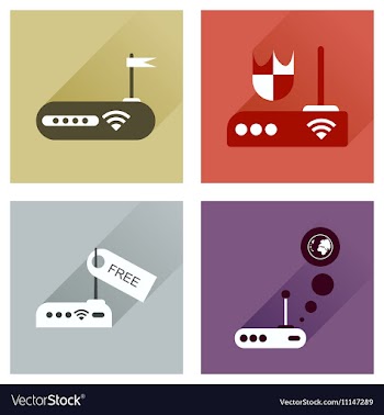 Concept of flat icons with long shadow Wi-Fi vector image