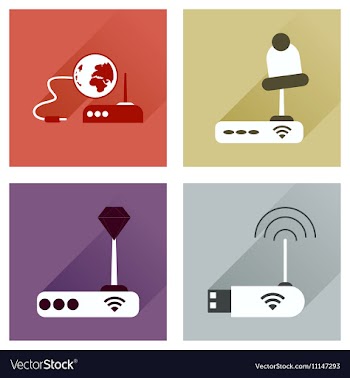 Concept of flat icons with long shadow Wi-Fi vector image
