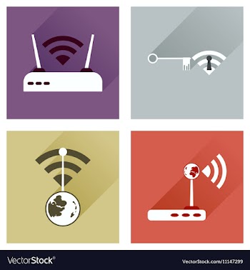 Concept of flat icons with long shadow Wi-Fi vector image