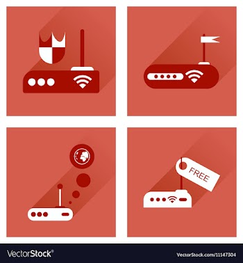 Concept of flat icons with long shadow Wi-Fi vector image