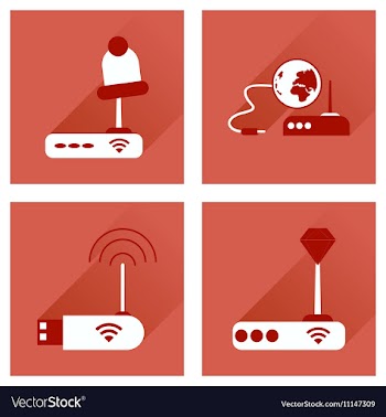 Concept of flat icons with long shadow Wi-Fi vector image