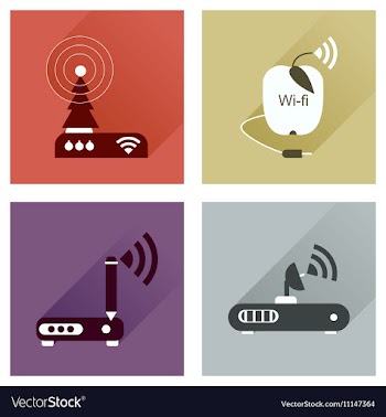 Concept of flat icons with long shadow Wi-Fi vector image