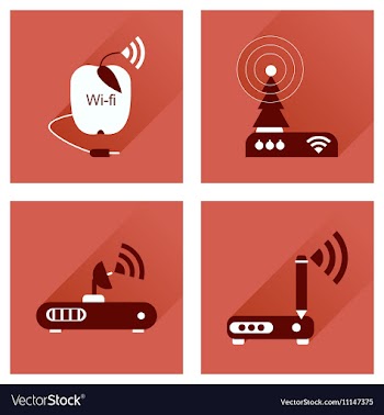 Concept of flat icons with long shadow Wi-Fi vector image