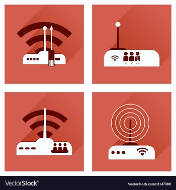 Concept of flat icons with long shadow Wi-Fi vector image