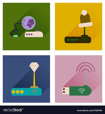 Concept of flat icons with long shadow Wi-Fi vector image