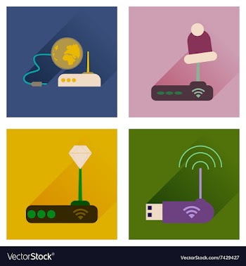 Concept of flat icons with long shadow Wi-Fi vector image