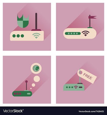 Concept of flat icons with long shadow Wi-Fi vector image