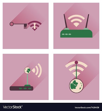 Concept of flat icons with long shadow Wi-Fi vector image