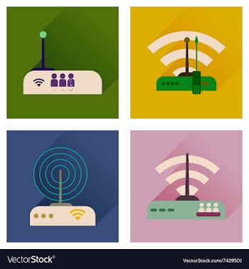 Concept of flat icons with long shadow Wi-Fi vector image