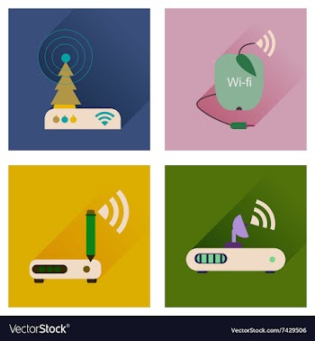 Concept of flat icons with long shadow Wi-Fi vector image