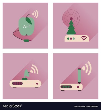 Concept of flat icons with long shadow Wi-Fi vector image