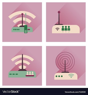 Concept of flat icons with long shadow Wi-Fi vector image