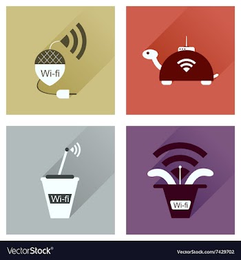 Concept of flat icons with long shadow Wi-Fi vector image