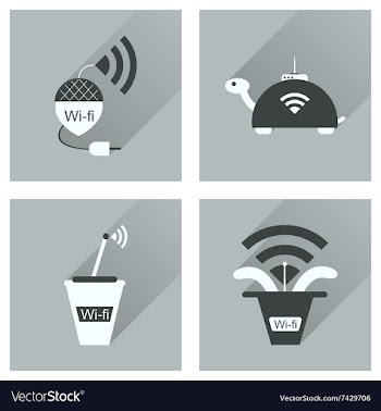 Concept of flat icons with long shadow Wi-Fi vector image