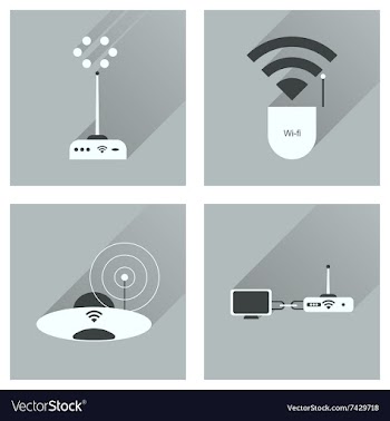 Concept of flat icons with long shadow Wi-Fi vector image