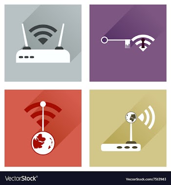 Concept of flat icons with long shadow Wi-Fi vector image