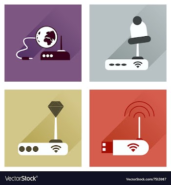 Concept of flat icons with long shadow Wi-Fi vector image