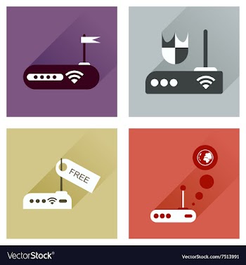 Concept of flat icons with long shadow Wi-Fi vector image