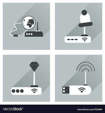 Concept of flat icons with long shadow Wi-Fi vector image