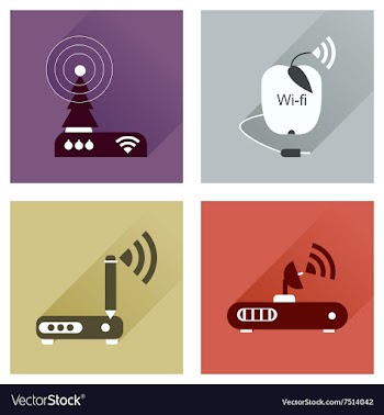 Concept of flat icons with long shadow Wi-Fi vector image