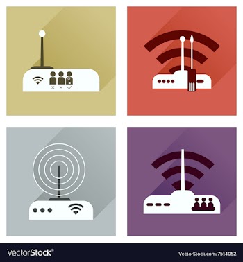 Concept of flat icons with long shadow Wi-Fi vector image