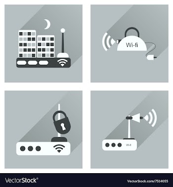 Concept of flat icons with long shadow Wi-Fi vector image
