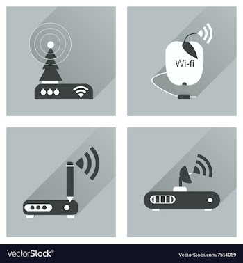Concept of flat icons with long shadow Wi-Fi vector image