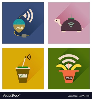Concept of flat icons with long shadow Wi-Fi vector image