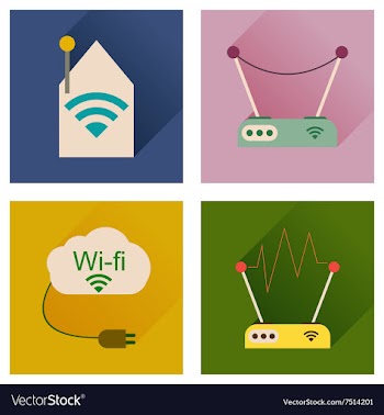Concept of flat icons with long shadow Wi-Fi vector image