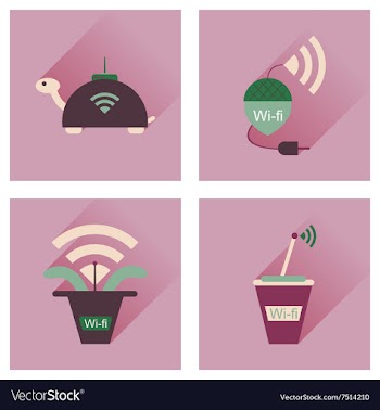 Concept of flat icons with long shadow Wi-Fi vector image