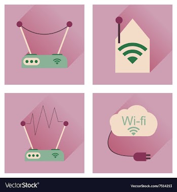 Concept of flat icons with long shadow Wi-Fi vector image