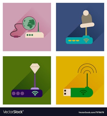 Concept of flat icons with long shadow Wi-Fi vector image