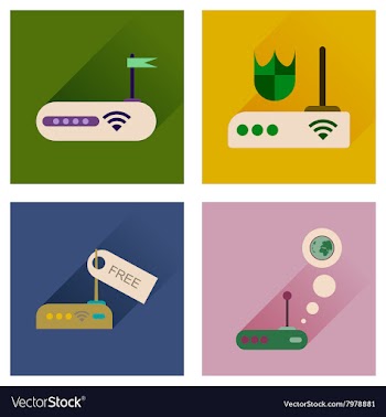 Concept of flat icons with long shadow Wi-Fi vector image